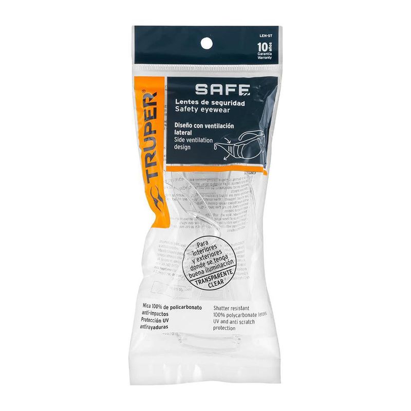 Lentes de Seguridad Transparentes V180 Protección Ocular Industrial