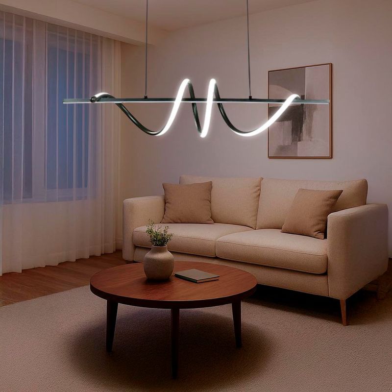 Lámpara de Colgar Led Moderna Negro