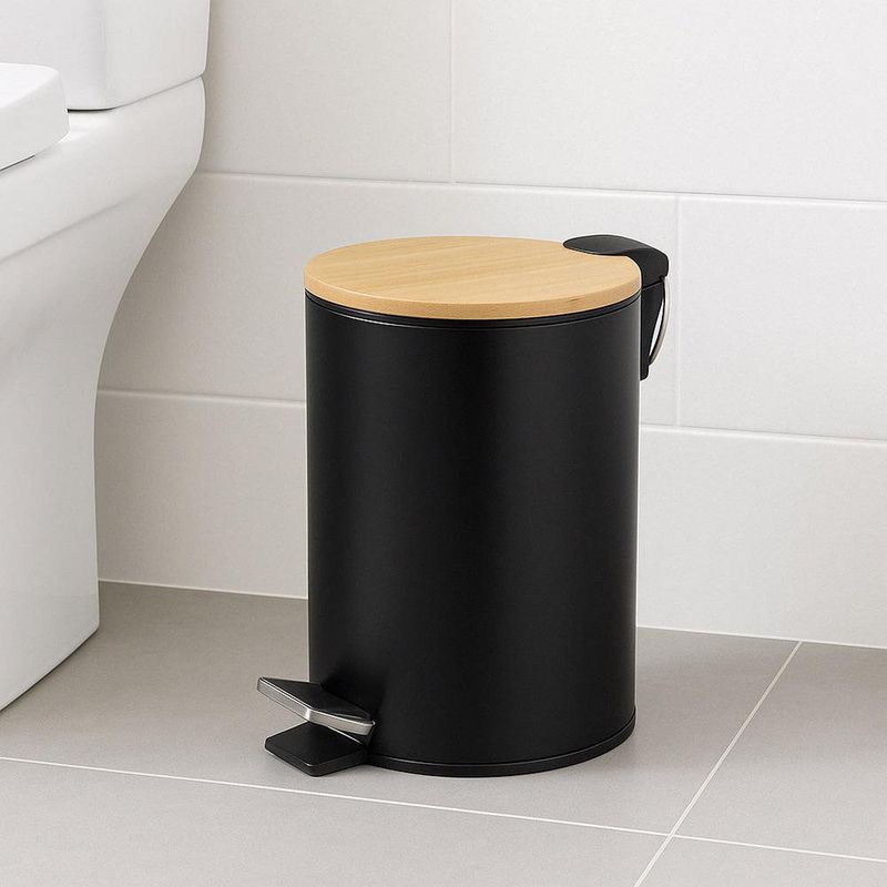 Papelero de Baño con Tapa Negro 3L