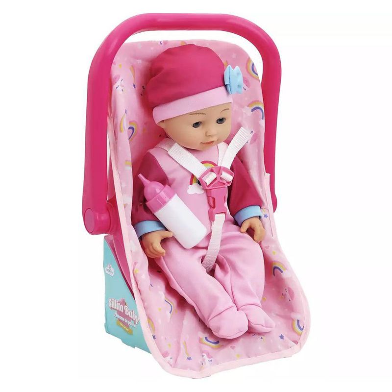 Muñeca Bebé con Porta bebé y Biberón