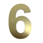 Numero 6 Dorado de 6 Plg