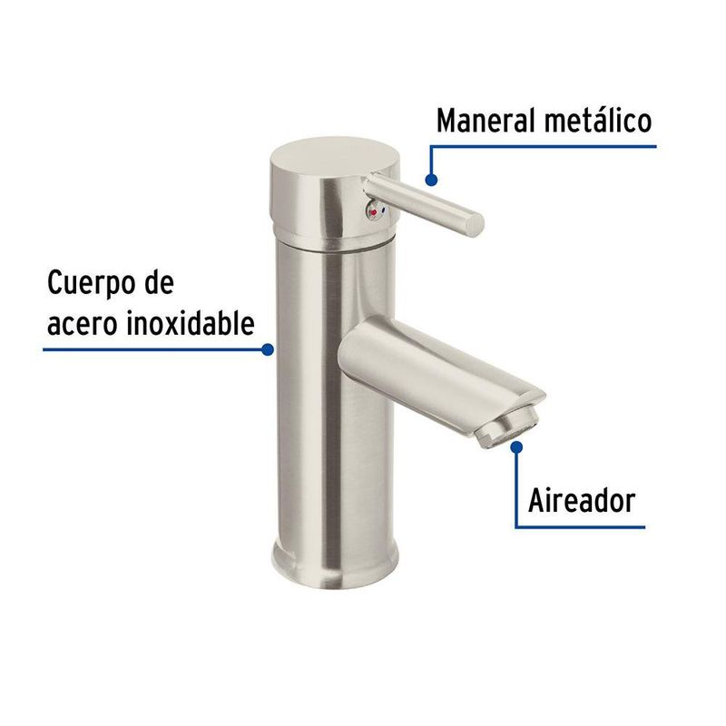 Monomando Corto Satín para Lavabo Tubig