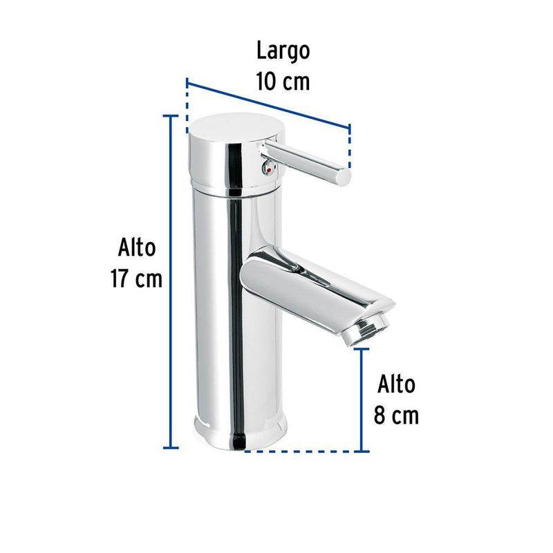 Monomando Corto Cromo para Lavabo Tubig