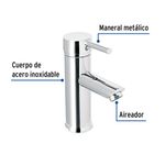 Monomando Corto Cromo para Lavabo Tubig