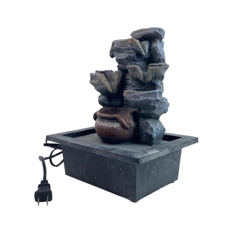 Fuente Decorativa con Luz Cascada Rocas 21x26Cm