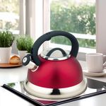 Tetera Roja de Acero Inoxidable con Mango Ergonómico 3 L