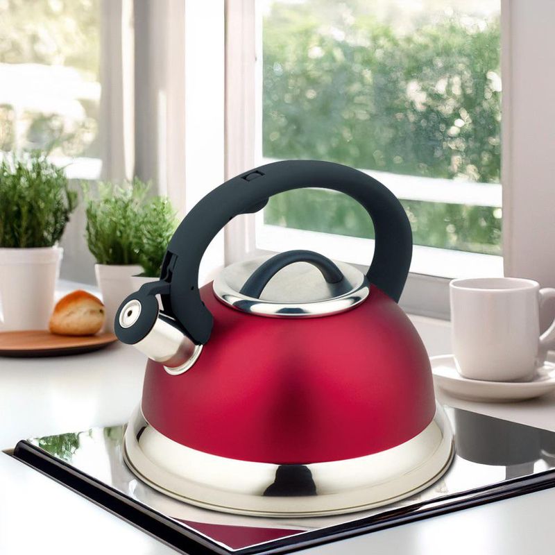 Tetera Roja de Acero Inoxidable con Mango Ergonómico 3 L