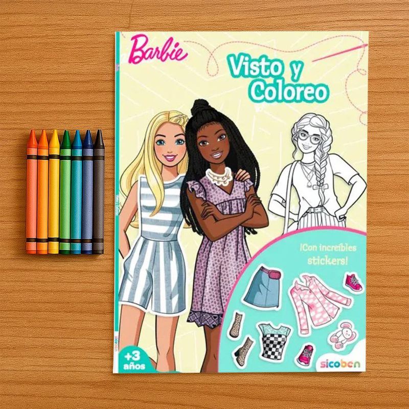 Libro Colorea con Barbie Sicoben 24 Pzas