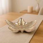 Plato de Vidrio Diseño Mariposa Dorado