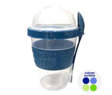 Vaso para Yogurt con Cuchara y Tapa Colores Surtidos