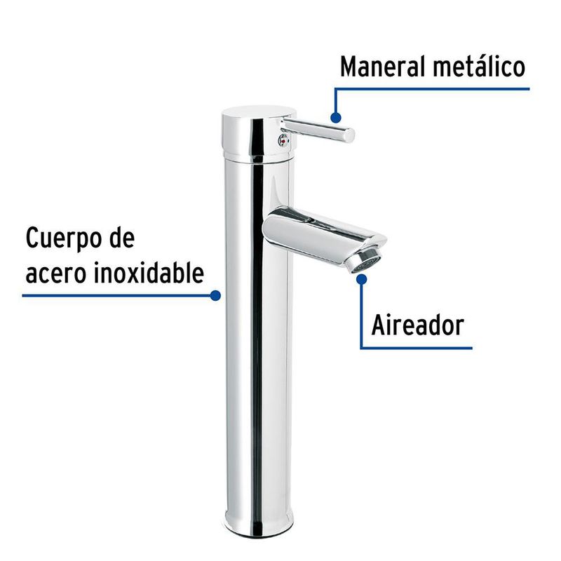 Monomando Alto para Lavabo Cuerpo Cromado Tubig