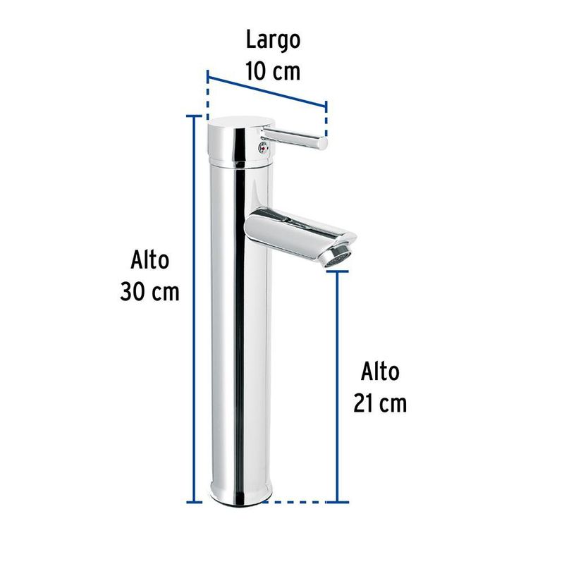 Monomando Alto para Lavabo Cuerpo Cromado Tubig