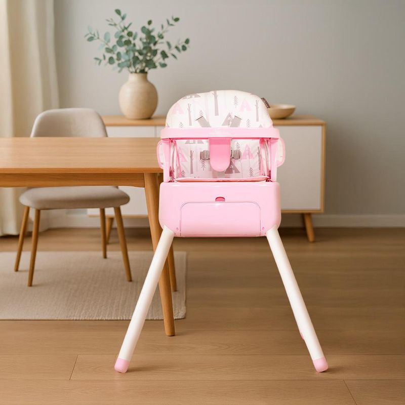 Silla-Alta-para-Bebe-Convertible-y-Segura-Rosa-3-en-1