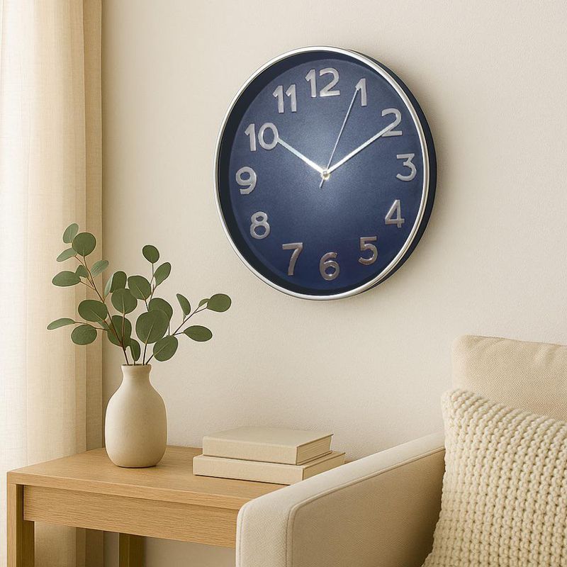 Reloj Decorativo de Pared Redondo Azul 30 Cm