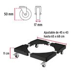 Base con Rodos Ajustable para Línea Blanca Soporta 400 Kg
