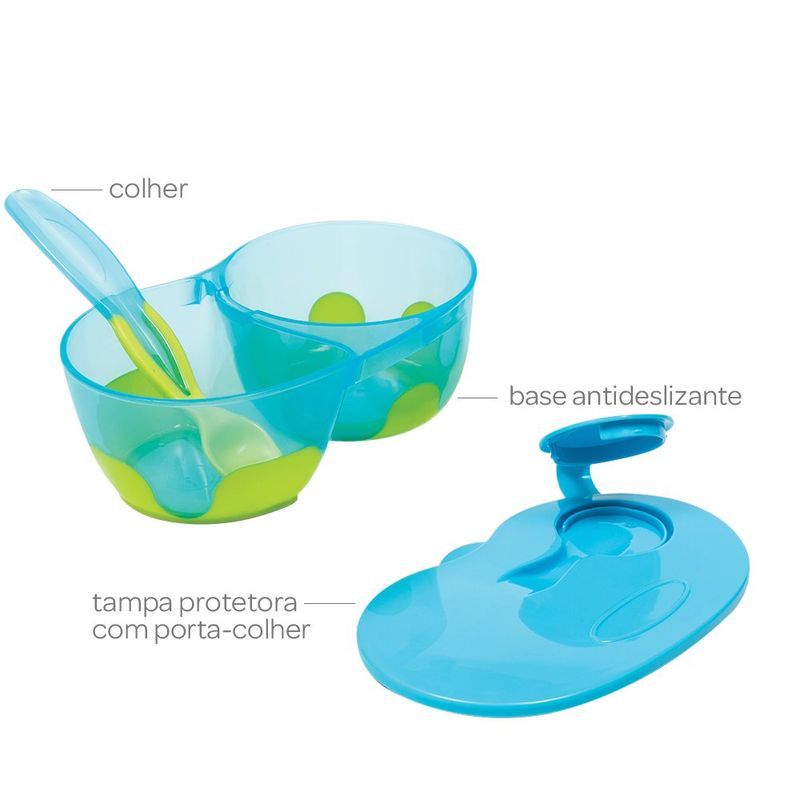 Plato To Go con Divisiones y Cuchara Azul