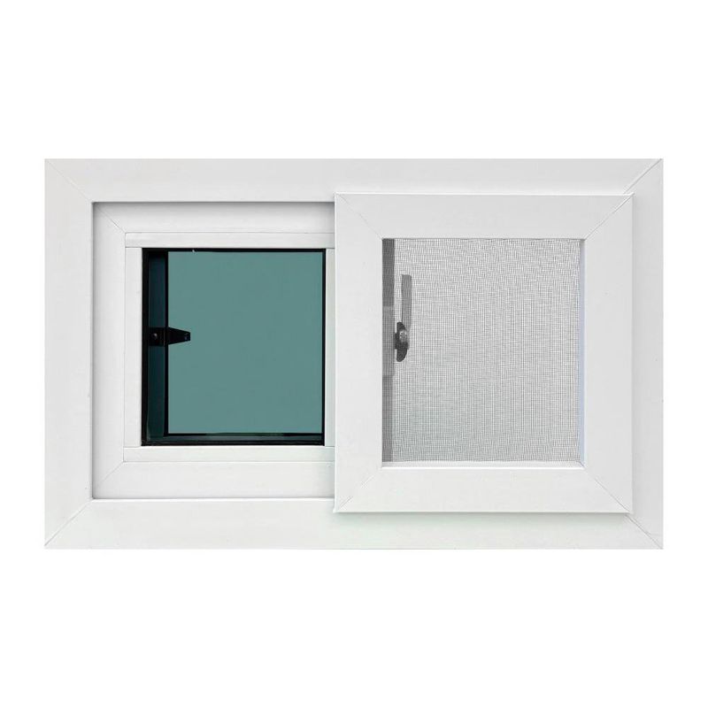 Ventana PVC S80+ Corrediza Low-E 60x40 cm Blanca con Cedazo