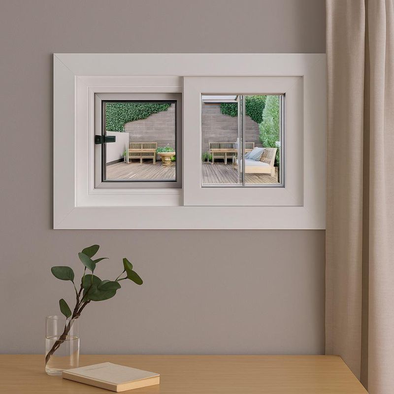 Ventana PVC S80+ Corrediza Low-E 60x40 cm Blanca con Cedazo