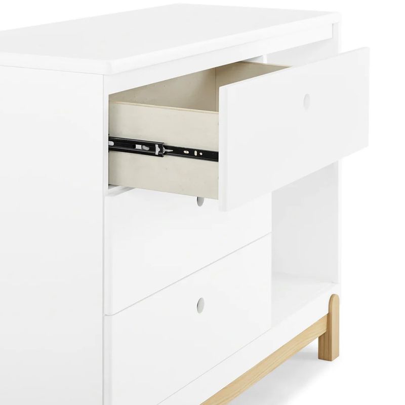 Cómoda Poppy de 3 Cajones con Compartimentos  Blanco