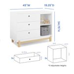 Cómoda Poppy de 3 Cajones con Compartimentos  Blanco