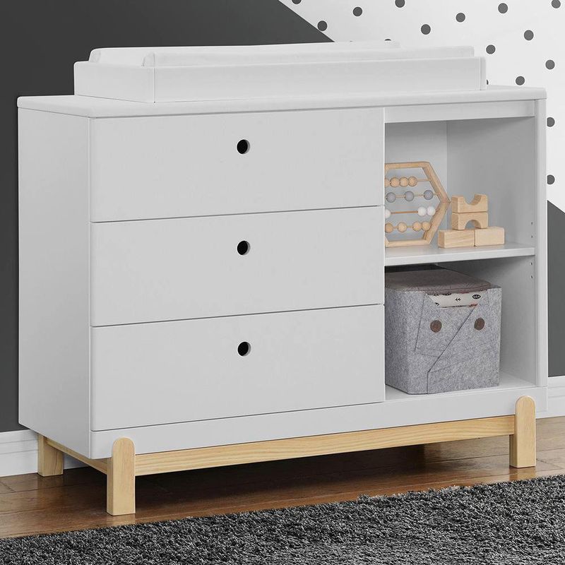 Cómoda Poppy de 3 Cajones con Compartimentos  Blanco