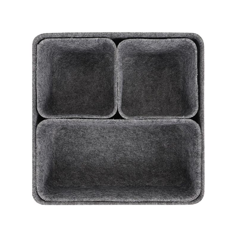 Set de Cajas para Organización de Fieltro Gris 4 Pzas