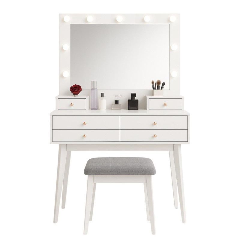 Tocador Hollywood Blanco con Luz