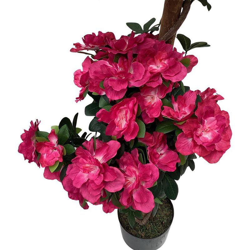 Planta Artificial Flores Rosa con Maceta