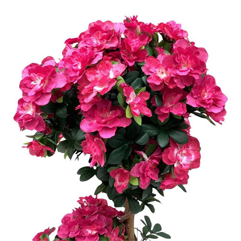 Planta Artificial Flores Rosa con Maceta