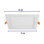 Lámpara LED Cuadrada Empotrable Luz Cálida 12 W - Volteck