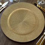 Plato Base Dorado con Textura Brillante