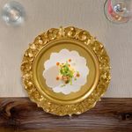 Plato Base con Borde Dorado
