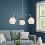 Lámpara Colgante Satín Blanco 3 Luces 40 W