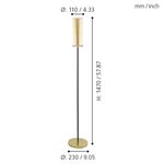 Lampara de Piso Pinto Gold Pantalla Cilíndrica de Cristal - Eglo