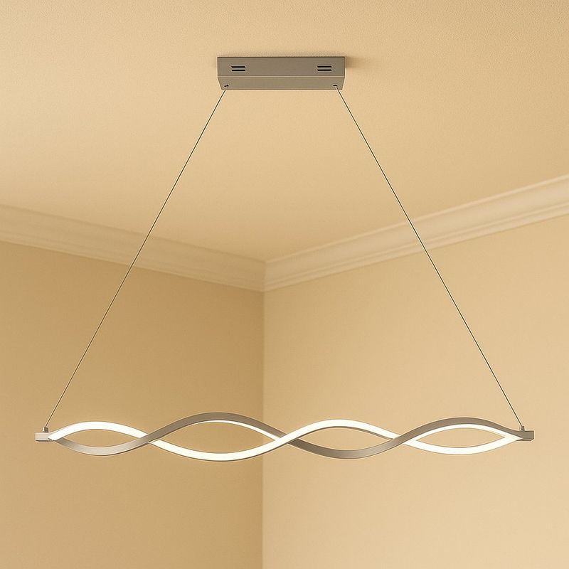 Lámpara LED Colgante Diseño Aros Satinado