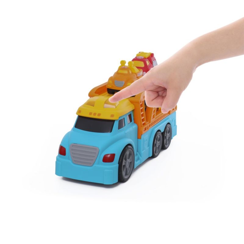 Camión Transportista con Luz y Sonido y 4 Autos