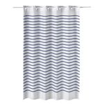 Cortina de Tela para Baño Rayas Azules 200 X 180 Cm