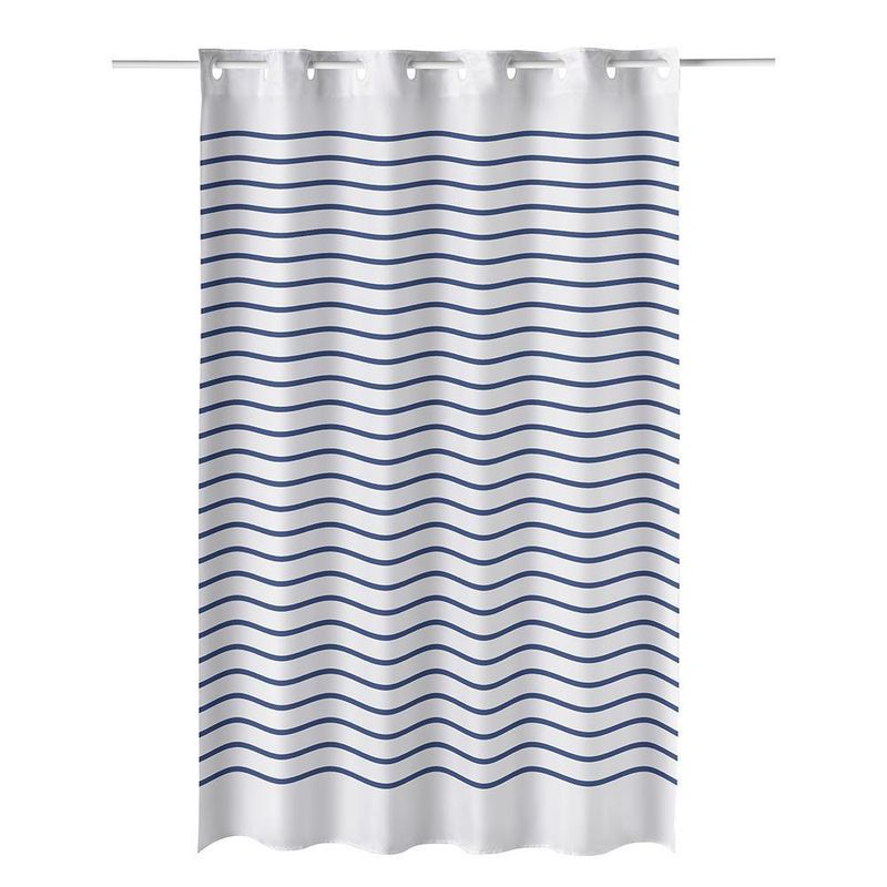 Cortina de Tela para Baño Rayas Azules 200 X 180 Cm