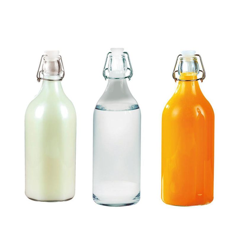 Set de 6 Botellas de Vidrio 1L