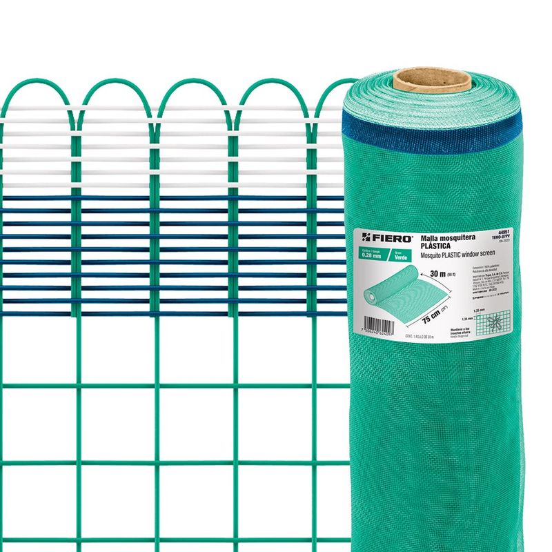 Malla Mosquitera Plástica Verde de 0.75 M por Metro