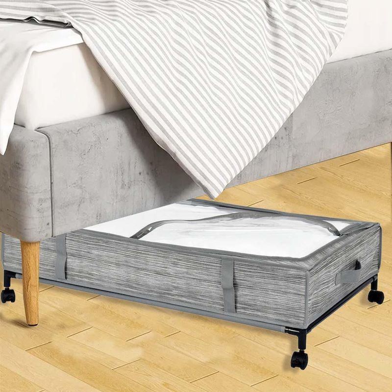 Caja Bajo Cama con Rodos Gris