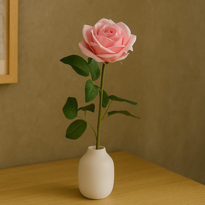 Rosa Decorativa Artificial Rosada