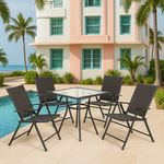 Set de Comedor para Exterior de 5 Pzs Ratán Negro
