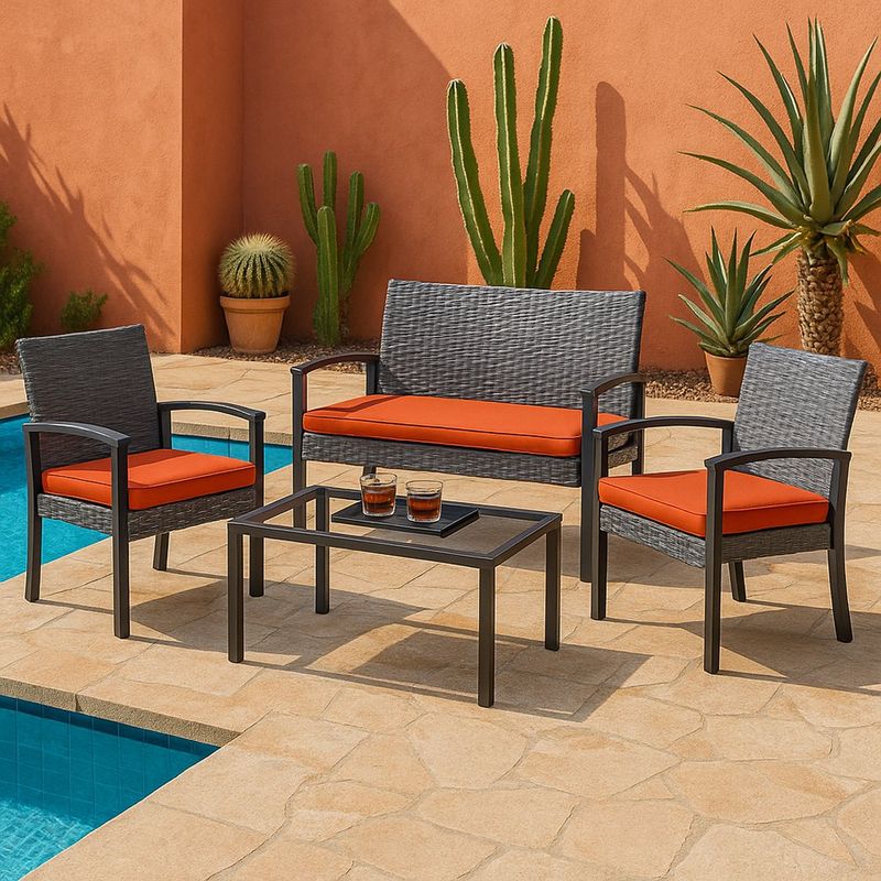 Set-de-Jardin-Exterior-4-Piezas-Gris-y-Terracota