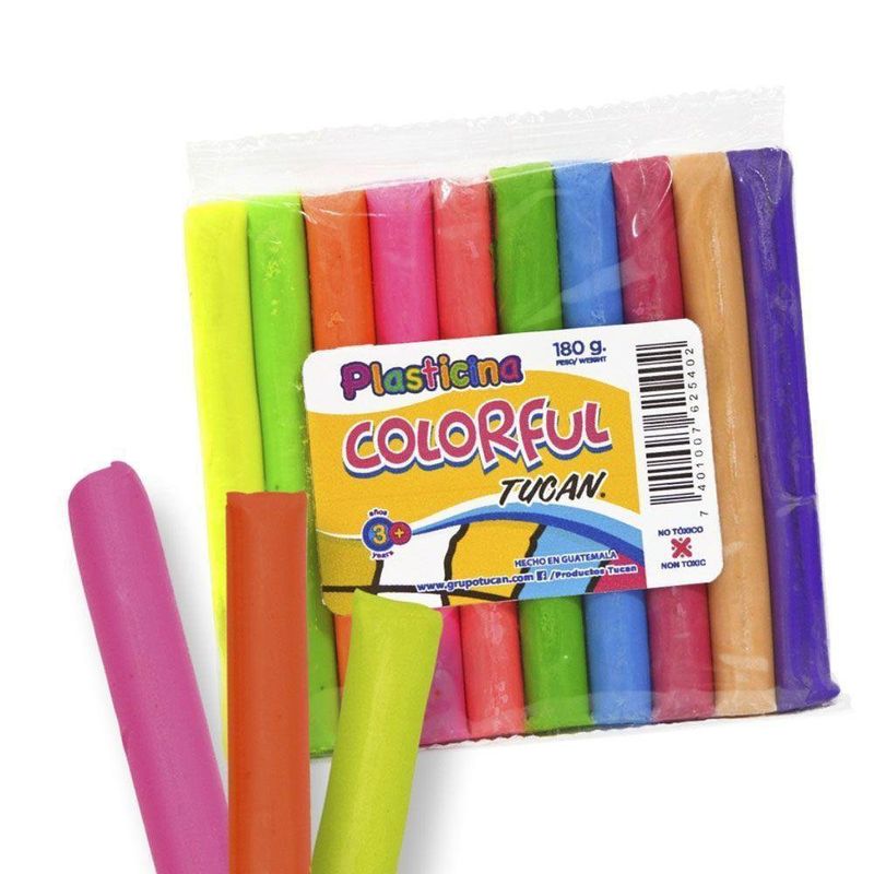Plasticina Colorful 10 Colores 180 G - Tucan