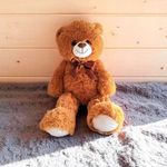 Oso-de-Peluche-Cafe-60-cm-Suave-con-Moño