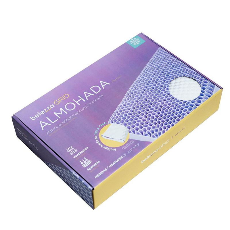 Almohada Bellezza Grid Funda Tecnología Fría Freeze - Belezza