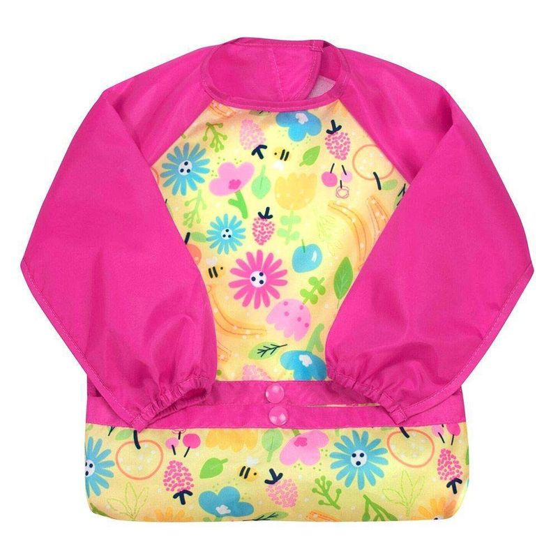 Babero Snap & Go Ls Pink Bee Floral 12- - Green Sprouts