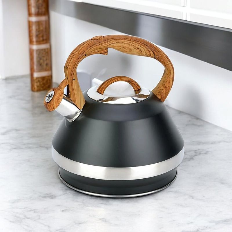 Tetera Negra 3.4L Efecto Madera y Doble Base