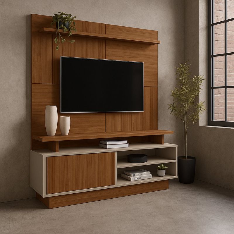 Modulo para Tv Viena Café y Blanco